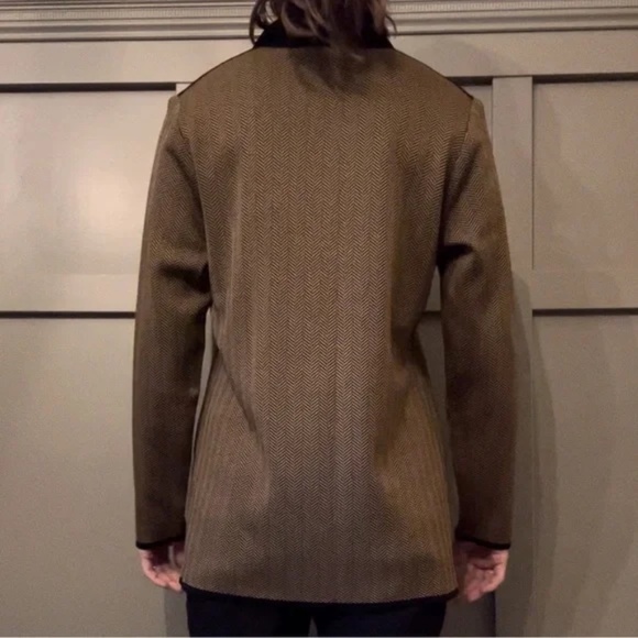 Exclusively Misook Herringbone Button Front Jacket Brown & Black Size Medium - Picture 4 of 12